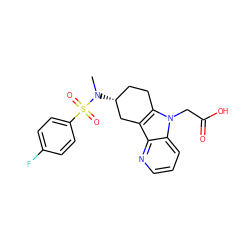 CN([C@@H]1CCc2c(c3ncccc3n2CC(=O)O)C1)S(=O)(=O)c1ccc(F)cc1 ZINC000043017073