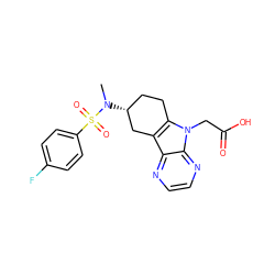 CN([C@@H]1CCc2c(c3nccnc3n2CC(=O)O)C1)S(=O)(=O)c1ccc(F)cc1 ZINC000043021389