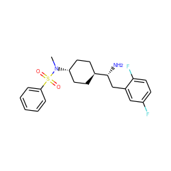 CN([C@H]1CC[C@H]([C@H](N)Cc2cc(F)ccc2F)CC1)S(=O)(=O)c1ccccc1 ZINC000254051281