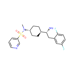 CN([C@H]1CC[C@H]([C@H](N)Cc2cc(F)ccc2F)CC1)S(=O)(=O)c1cccnc1 ZINC000261170510