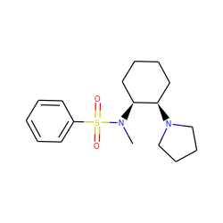 CN([C@H]1CCCC[C@H]1N1CCCC1)S(=O)(=O)c1ccccc1 ZINC000001657951