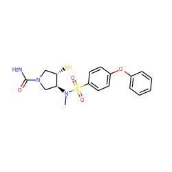 CN([C@H]1CN(C(N)=O)C[C@@H]1S)S(=O)(=O)c1ccc(Oc2ccccc2)cc1 ZINC000096270005