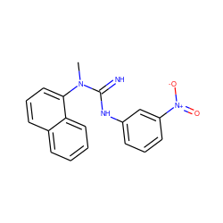 CN(C(=N)Nc1cccc([N+](=O)[O-])c1)c1cccc2ccccc12 ZINC000013733839