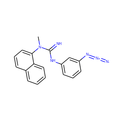 CN(C(=N)Nc1cccc(N=[N+]=[N-])c1)c1cccc2ccccc12 ZINC000013733844