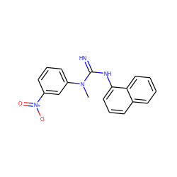 CN(C(=N)Nc1cccc2ccccc12)c1cccc([N+](=O)[O-])c1 ZINC000013733831