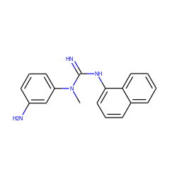 CN(C(=N)Nc1cccc2ccccc12)c1cccc(N)c1 ZINC000013733833