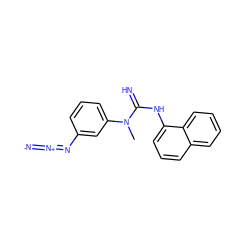 CN(C(=N)Nc1cccc2ccccc12)c1cccc(N=[N+]=[N-])c1 ZINC000013733836