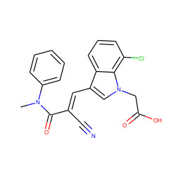 CN(C(=O)/C(C#N)=C/c1cn(CC(=O)O)c2c(Cl)cccc12)c1ccccc1 ZINC000096271115