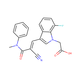 CN(C(=O)/C(C#N)=C/c1cn(CC(=O)O)c2c(F)cccc12)c1ccccc1 ZINC000096271119