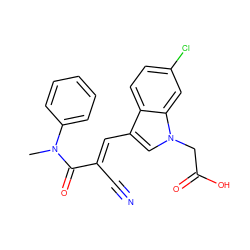 CN(C(=O)/C(C#N)=C/c1cn(CC(=O)O)c2cc(Cl)ccc12)c1ccccc1 ZINC000096271116