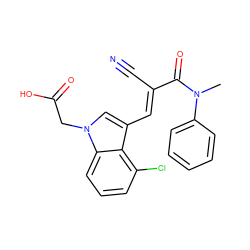 CN(C(=O)/C(C#N)=C/c1cn(CC(=O)O)c2cccc(Cl)c12)c1ccccc1 ZINC000096271118