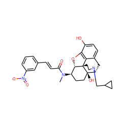 CN(C(=O)/C=C/c1cccc([N+](=O)[O-])c1)[C@@H]1CC[C@@]2(O)[C@H]3Cc4ccc(O)c5c4[C@@]2(CCN3CC2CC2)[C@H]1O5 ZINC000003932842