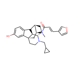 CN(C(=O)/C=C/c1ccoc1)[C@H]1C[C@@]23CCN(CC4CC4)[C@H]4CC[C@@H]1C[C@]42Cc1ccc(O)cc13 ZINC000473136441