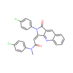 CN(C(=O)/C=C1\c2nc3ccccc3cc2C(=O)N1c1ccc(Cl)cc1)c1ccc(Cl)cc1 ZINC000013759894