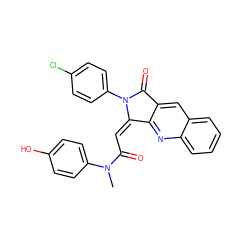 CN(C(=O)/C=C1\c2nc3ccccc3cc2C(=O)N1c1ccc(Cl)cc1)c1ccc(O)cc1 ZINC000029057599