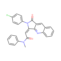 CN(C(=O)/C=C1\c2nc3ccccc3cc2C(=O)N1c1ccc(Cl)cc1)c1ccccc1 ZINC000029058351