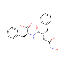 CN(C(=O)[C@@H](CC(=O)NO)Cc1ccccc1)[C@@H](Cc1ccccc1)C(=O)O ZINC000029319321