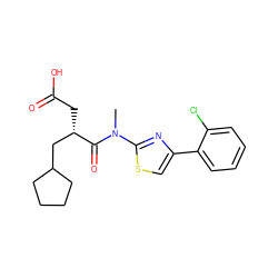 CN(C(=O)[C@@H](CC(=O)O)CC1CCCC1)c1nc(-c2ccccc2Cl)cs1 ZINC000117510350