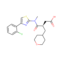 CN(C(=O)[C@@H](CC(=O)O)CC1CCOCC1)c1nc(-c2ccccc2Cl)cs1 ZINC000117511487