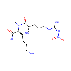 CN(C(=O)[C@@H](N)CCCN/C(N)=N\[N+](=O)[O-])[C@@H](CCCCN)C(N)=O ZINC000013809546