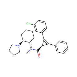 CN(C(=O)[C@@H]1C(c2ccccc2)=C1c1cccc(Cl)c1)[C@H]1CCCC[C@@H]1N1CCCC1 ZINC000013911793