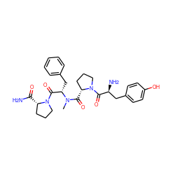 CN(C(=O)[C@@H]1CCCN1C(=O)[C@@H](N)Cc1ccc(O)cc1)[C@@H](Cc1ccccc1)C(=O)N1CCC[C@@H]1C(N)=O ZINC000014953444