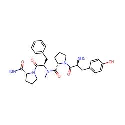 CN(C(=O)[C@@H]1CCCN1C(=O)[C@@H](N)Cc1ccc(O)cc1)[C@H](Cc1ccccc1)C(=O)N1CCC[C@@H]1C(N)=O ZINC000014953449