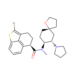 CN(C(=O)[C@@H]1CCc2c(Br)sc3cccc1c23)[C@H]1CC[C@@]2(CCCO2)C[C@@H]1N1CCCC1 ZINC000013860898