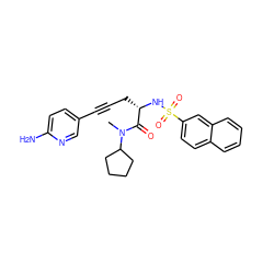 CN(C(=O)[C@H](CC#Cc1ccc(N)nc1)NS(=O)(=O)c1ccc2ccccc2c1)C1CCCC1 ZINC000025972185