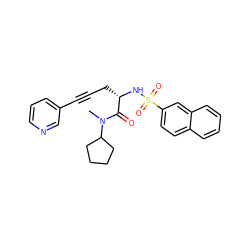 CN(C(=O)[C@H](CC#Cc1cccnc1)NS(=O)(=O)c1ccc2ccccc2c1)C1CCCC1 ZINC000025969726