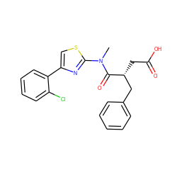 CN(C(=O)[C@H](CC(=O)O)Cc1ccccc1)c1nc(-c2ccccc2Cl)cs1 ZINC000117513057