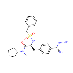 CN(C(=O)[C@H](Cc1ccc([C@@H](N)NN)cc1)NS(=O)(=O)Cc1ccccc1)C1CCCC1 ZINC000019172696