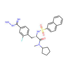 CN(C(=O)[C@H](Cc1ccc(C(=N)NN)cc1F)NS(=O)(=O)c1ccc2ccccc2c1)C1CCCC1 ZINC000026506348