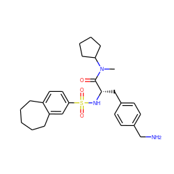 CN(C(=O)[C@H](Cc1ccc(CN)cc1)NS(=O)(=O)c1ccc2c(c1)CCCCC2)C1CCCC1 ZINC000026568844