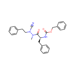 CN(C(=O)[C@H](Cc1ccccc1)NC(=O)OCc1ccccc1)N(C#N)CCc1ccccc1 ZINC000045389196