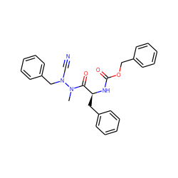 CN(C(=O)[C@H](Cc1ccccc1)NC(=O)OCc1ccccc1)N(C#N)Cc1ccccc1 ZINC000045388595