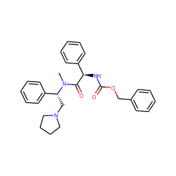 CN(C(=O)[C@H](NC(=O)OCc1ccccc1)c1ccccc1)[C@H](CN1CCCC1)c1ccccc1 ZINC000028130427