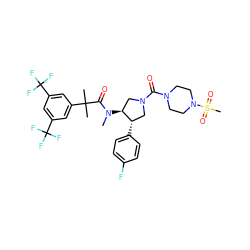 CN(C(=O)C(C)(C)c1cc(C(F)(F)F)cc(C(F)(F)F)c1)[C@H]1CN(C(=O)N2CCN(S(C)(=O)=O)CC2)C[C@@H]1c1ccc(F)cc1 ZINC000072147702
