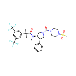 CN(C(=O)C(C)(C)c1cc(C(F)(F)F)cc(C(F)(F)F)c1)[C@H]1CN(C(=O)N2CCN(S(C)(=O)=O)CC2)C[C@@H]1c1ccccc1 ZINC000072147703