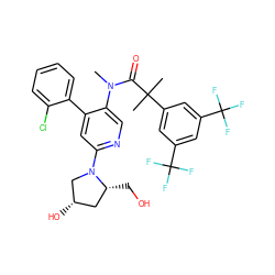 CN(C(=O)C(C)(C)c1cc(C(F)(F)F)cc(C(F)(F)F)c1)c1cnc(N2C[C@@H](O)C[C@H]2CO)cc1-c1ccccc1Cl ZINC000049777234