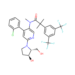 CN(C(=O)C(C)(C)c1cc(C(F)(F)F)cc(C(F)(F)F)c1)c1cnc(N2CC[C@H](O)[C@H]2CO)cc1-c1ccccc1Cl ZINC000049777235