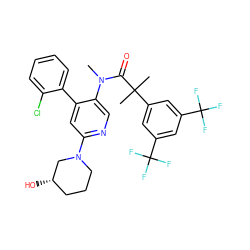 CN(C(=O)C(C)(C)c1cc(C(F)(F)F)cc(C(F)(F)F)c1)c1cnc(N2CCC[C@H](O)C2)cc1-c1ccccc1Cl ZINC000049777169