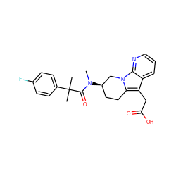 CN(C(=O)C(C)(C)c1ccc(F)cc1)[C@@H]1CCc2c(CC(=O)O)c3cccnc3n2C1 ZINC000066252109