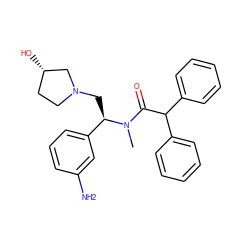 CN(C(=O)C(c1ccccc1)c1ccccc1)[C@H](CN1CC[C@H](O)C1)c1cccc(N)c1 ZINC000027746128