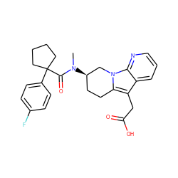 CN(C(=O)C1(c2ccc(F)cc2)CCCC1)[C@@H]1CCc2c(CC(=O)O)c3cccnc3n2C1 ZINC000066251801