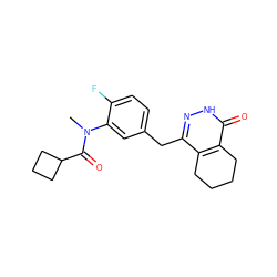 CN(C(=O)C1CCC1)c1cc(Cc2n[nH]c(=O)c3c2CCCC3)ccc1F ZINC000146676121