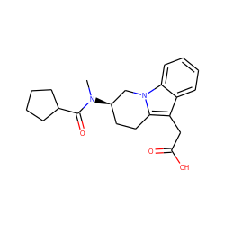 CN(C(=O)C1CCCC1)[C@@H]1CCc2c(CC(=O)O)c3ccccc3n2C1 ZINC000071340382