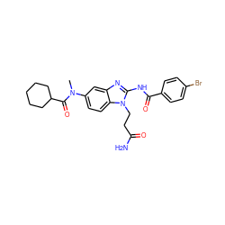 CN(C(=O)C1CCCCC1)c1ccc2c(c1)nc(NC(=O)c1ccc(Br)cc1)n2CCC(N)=O ZINC000040936835