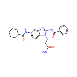 CN(C(=O)C1CCCCC1)c1ccc2c(c1)nc(NC(=O)c1ccccc1)n2CCC(N)=O ZINC000040938182