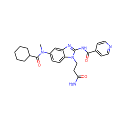 CN(C(=O)C1CCCCC1)c1ccc2c(c1)nc(NC(=O)c1ccncc1)n2CCC(N)=O ZINC000040937833